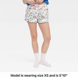 Roller Rabbit Roadtrip Boxers XS White Novelty Print Lounge Shorts